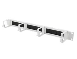 DIGITUS 1HE Kabelrangierpanel mit Burstenleisten 4x Aluminium Kabelfuhrungsbugel 44x60 mm Farbe Grau RAL 7035