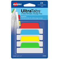 AVERY Zweckform UltraTabs Schmal Haftmarker farbsortiert 24 Blatt AVERY Zweckform UltraTabs Schmal Haftmarker farbsortiert 24 Blatt