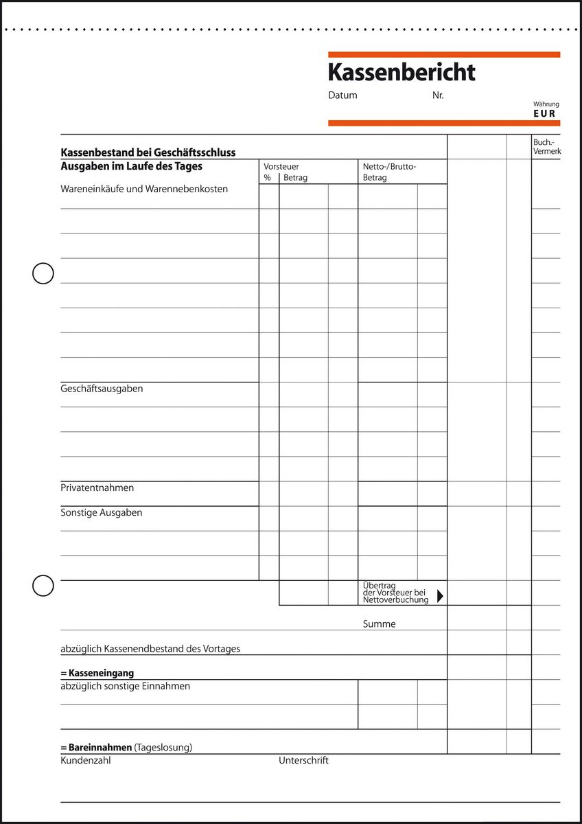 SIGEL Kassenbericht Formularbuch KA515 SIGEL Kassenbericht Formularbuch KA515