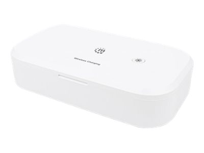 MANHATTAN UV-Desinfektionsbox mit 10W Wireless Charger Sterilisator mit UV-Licht fuer Handys Masken Kreditkarten und mehr weiss MANHATTAN UV-Desinfektionsbox mit 10W Wireless Charger Sterilisator mit UV-Licht fuer Handys Masken Kreditkarten und mehr weiss