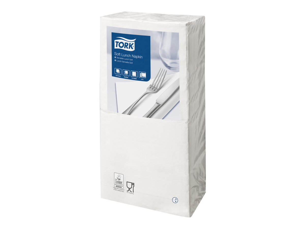 TORK Servietten Soft weiss 3-lagig 32,6 x 33,0 cm, 150 St.