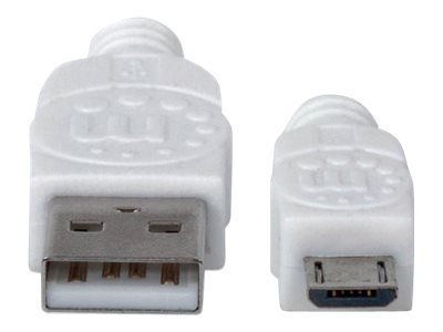 MANHATTAN Hi-Speed USB Micro-B Anschlusskabel USB 2.0 Typ A Stecker - Micro-B Stecker 480 Mbps 1m weiss MANHATTAN Hi-Speed USB Micro-B Anschlusskabel USB 2.0 Typ A Stecker - Micro-B Stecker 480 Mbps 1m weiss
