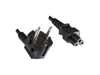 helos Netzanschlusskabel, Schutzkontaktstecker 90 auf C5, schwarz, 1,8m