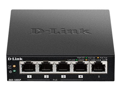 D-LINK DGS1005P/E GIGABIT POE+ SWITCH