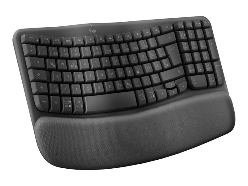 LOGITECH Wave Keys Keyboard with cushioned palm rest wireless Bluetooth LE QWERTY graphite (PAN)