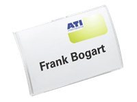 25 DURABLE Click Fold Namensschilder mit Kombiklemme 7,5 x 4,0 cm