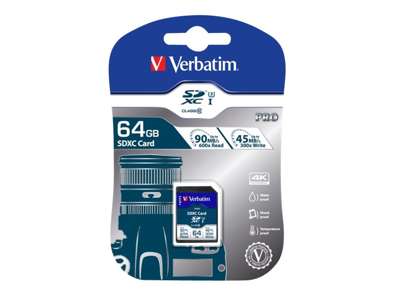 VERBATIM PRO U3 SDXC KARTE 64GB