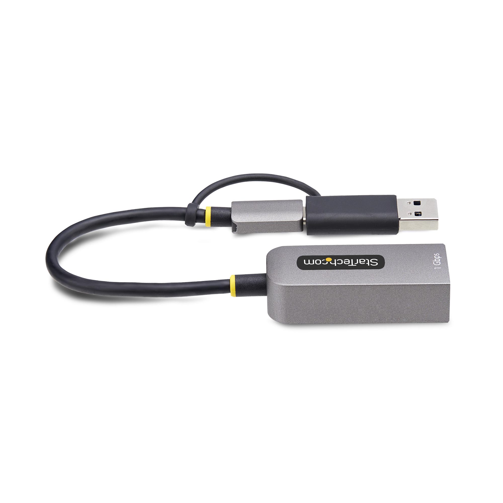 STARTECHCOM USBC Ethernet Adapter mit USBA Dongle 101001000Mbps USB Gigabit Adapter 15cm Kabel USB Ethernet Adapter