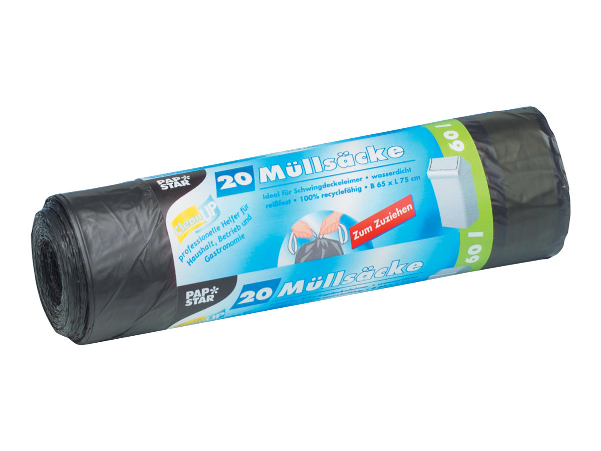 STARPAK MÃ¼llbeutel 60,0 l schwarz 22,0 Âµm, 20 St.