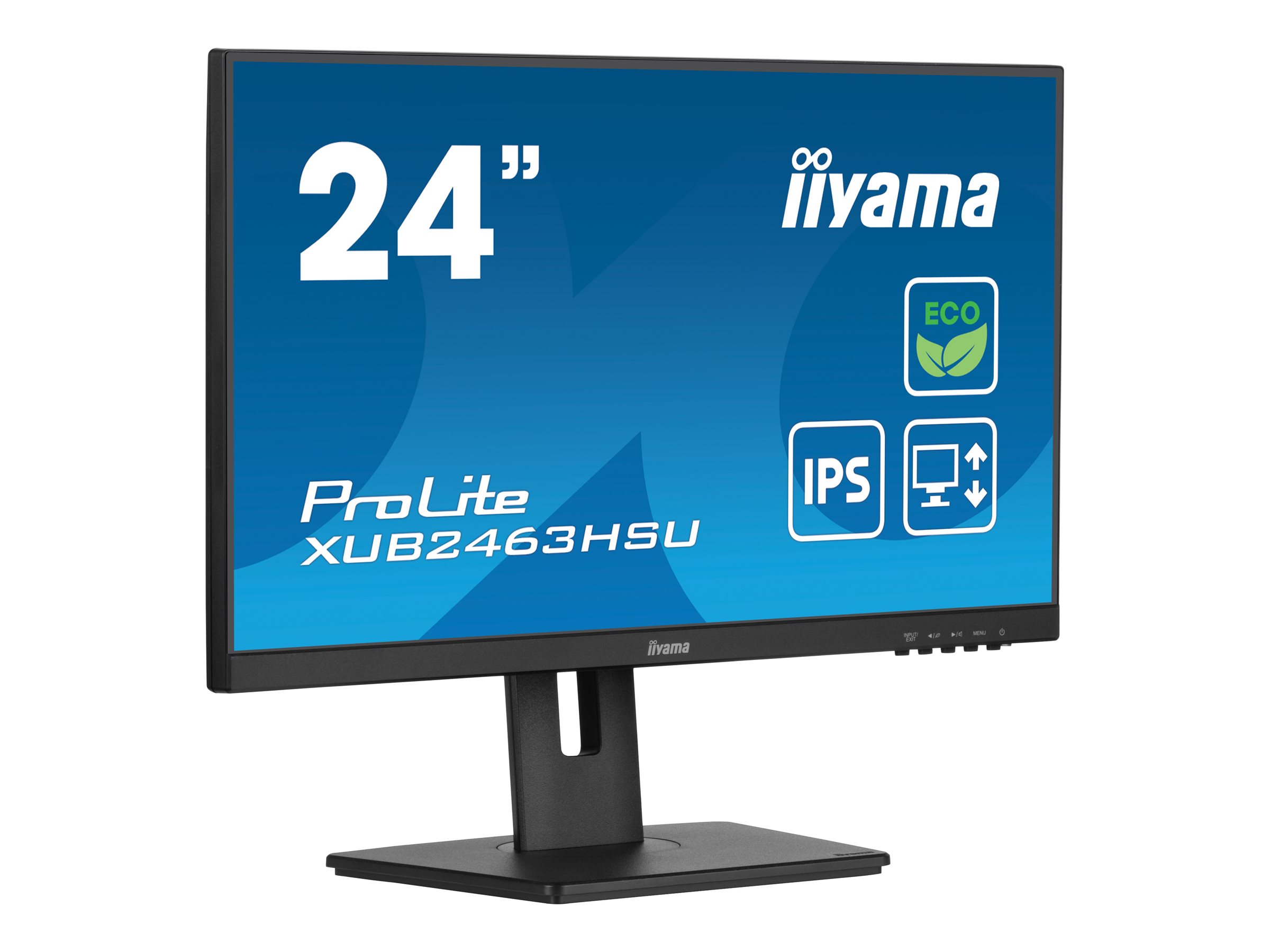 IIYAMA XUB2463HSU-B1 60,45cm 23,8Zoll ETE IPS EyeComfort/EyeSafe 2.0 FHD 100Hz 250cd/m2 3ms Speakers HDMI DP 2xUSB 3.2 15cm Heigt