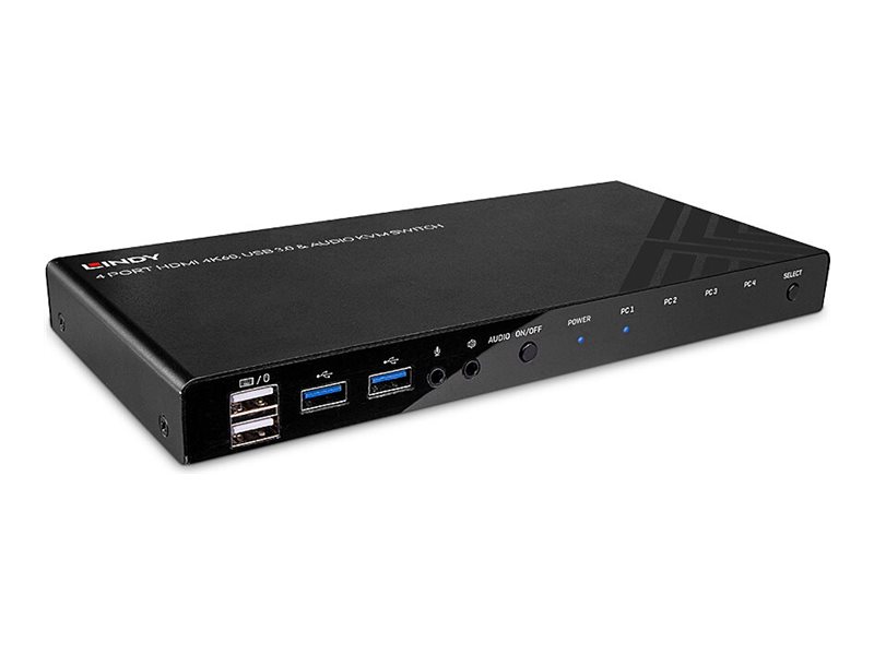 LINDY 4 Port HDMI 4K60 USB 3.0 & Audio KVM Switch LINDY 4 Port HDMI 4K60 USB 3.0 & Audio KVM Switch