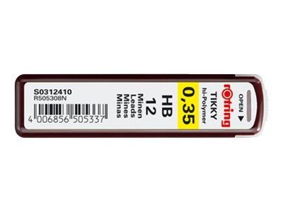 rotring Feinminen-Bleistiftminen schwarz HB 0,35 mm, 12 St.