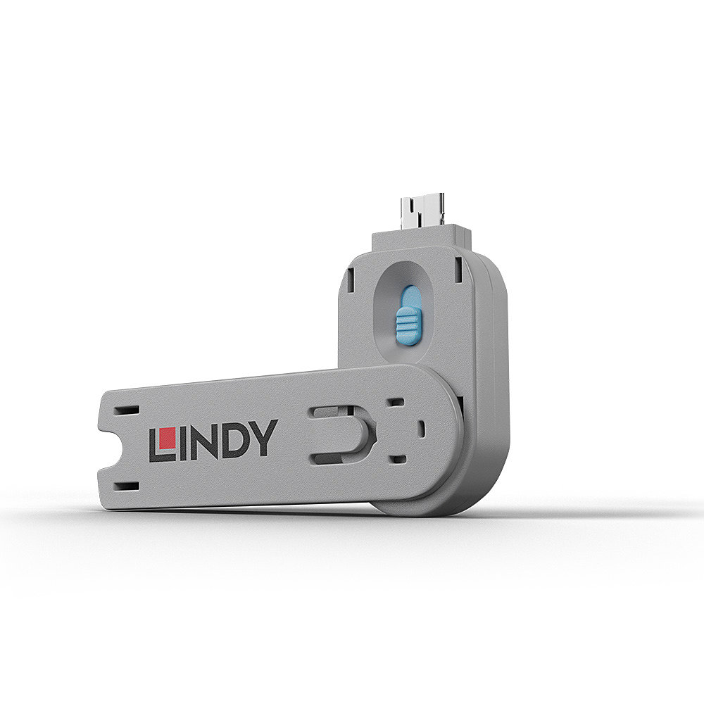 LINDY Schluessel USB Port Schloss blau