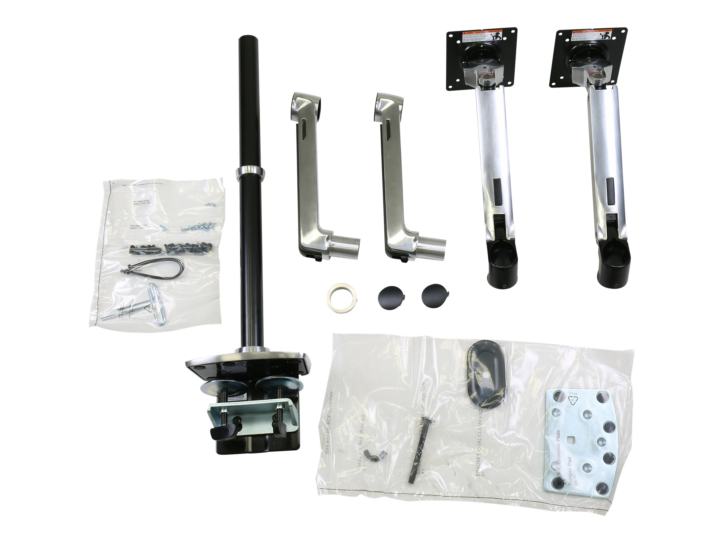 ERGOTRON LX, Dual, Stacking, Arm, Tall, Pole, Black, Accents, Polished