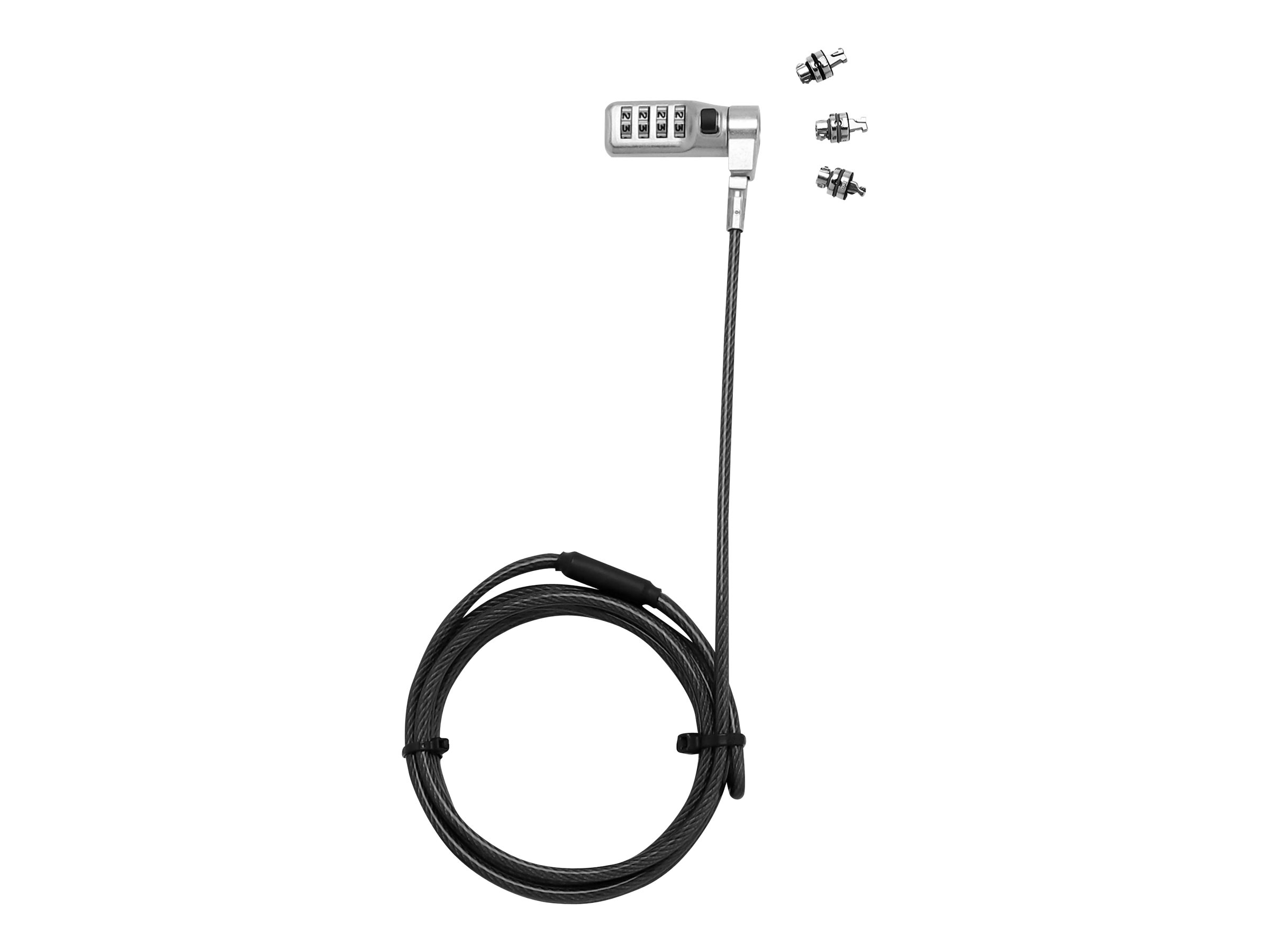 DICOTA Universal Security Cable Lock 3 Austauschbare Köpfe für alle Steckplätze mit voreingestelltem Code DICOTA Universal Security Cable Lock 3 Austauschbare Köpfe für alle Steckplätze mit voreingestelltem Code