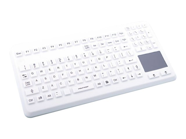 GETT InduProof Advanced Silikon Tastatur mit Touchpad und NUM-block IP68 desinfizierbar 104 Tast. VESA USB Farbe: grau Layout: DE GETT InduProof Advanced Silikon Tastatur mit Touchpad und NUM-block IP68 desinfizierbar 104 Tast. VESA USB Farbe: grau Layout: DE