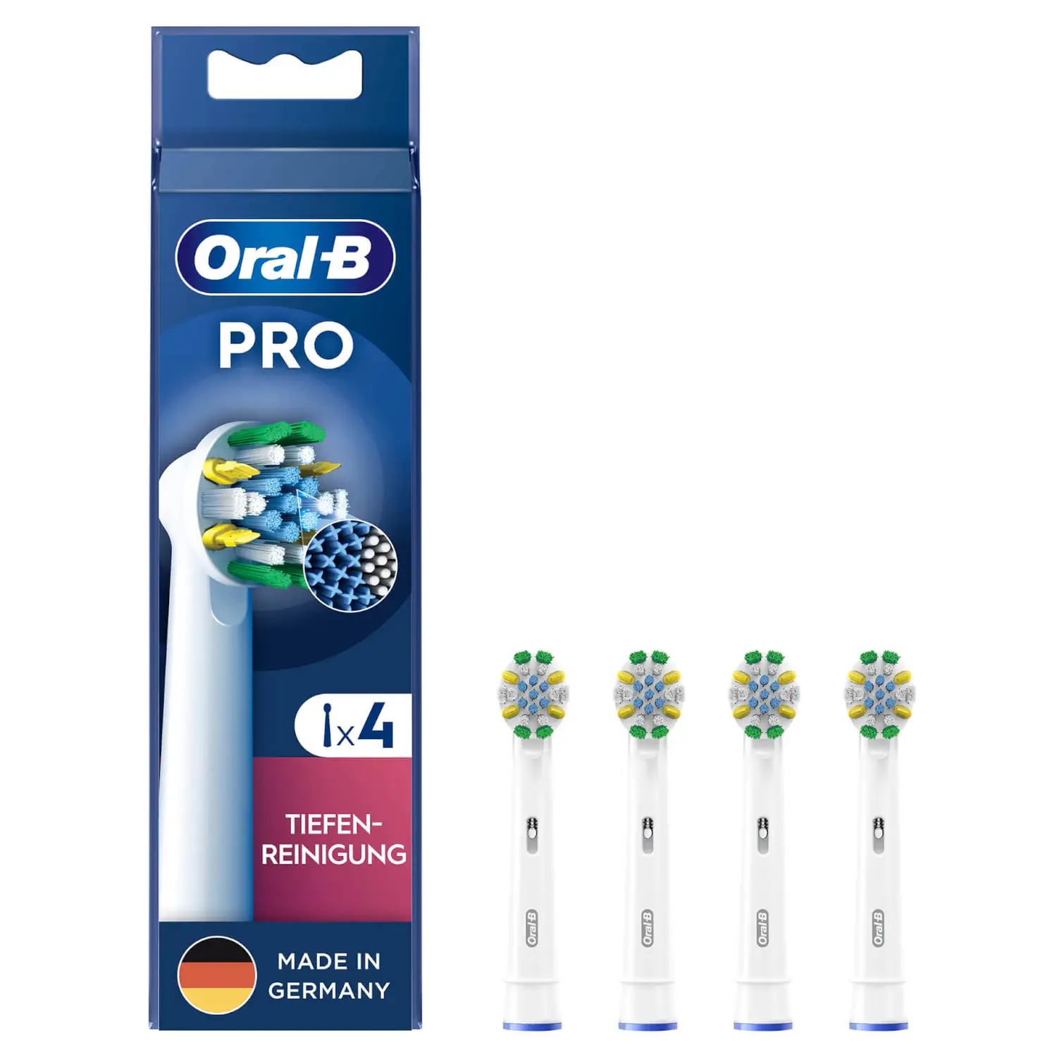 4 OralB PRO Tiefenreinigung Zahnbuerstenaufsaetze