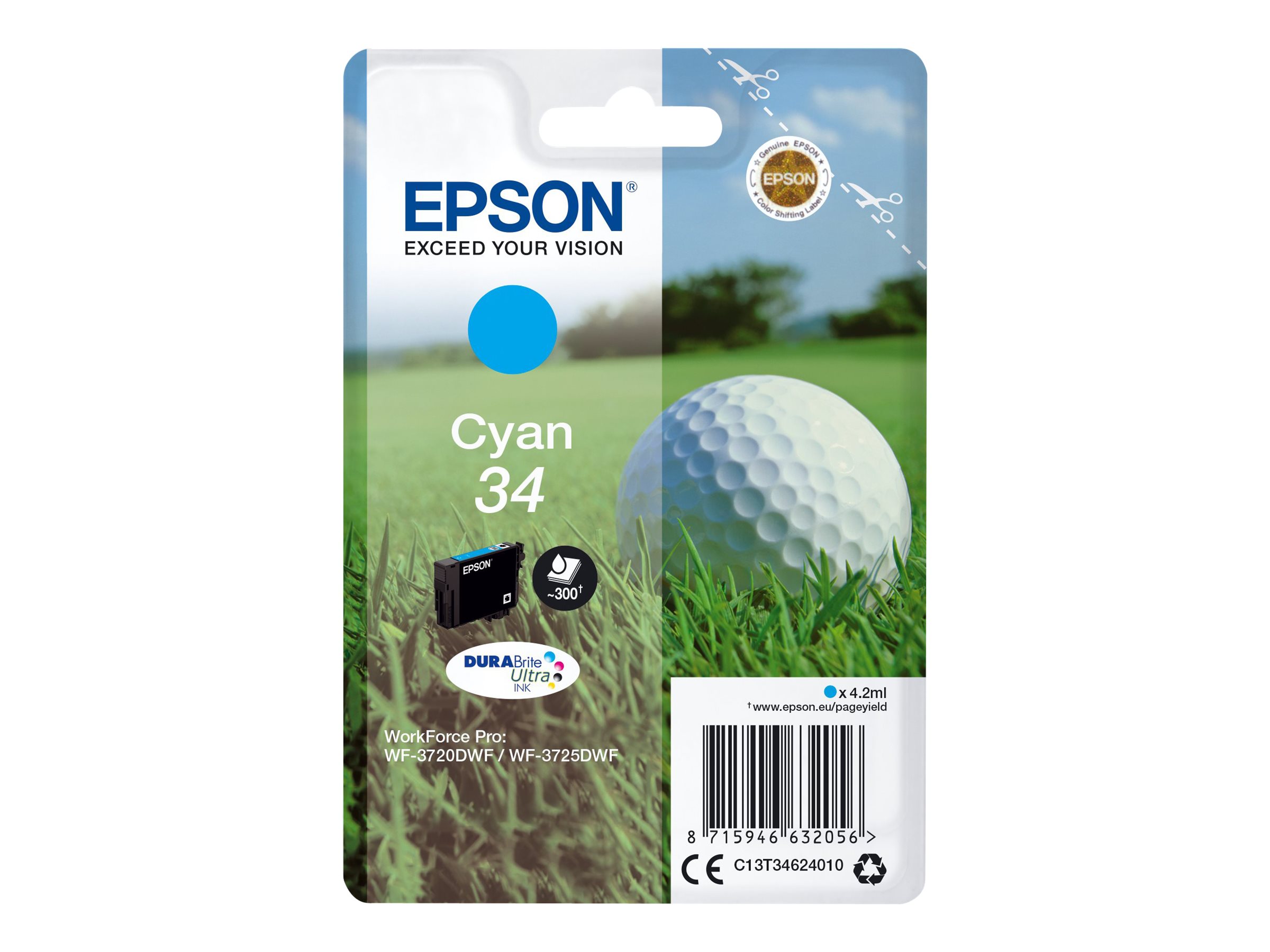C13T34624010 EPSON WF Tinte cyan ST 300 C13T34624010 EPSON WF Tinte cyan ST 300