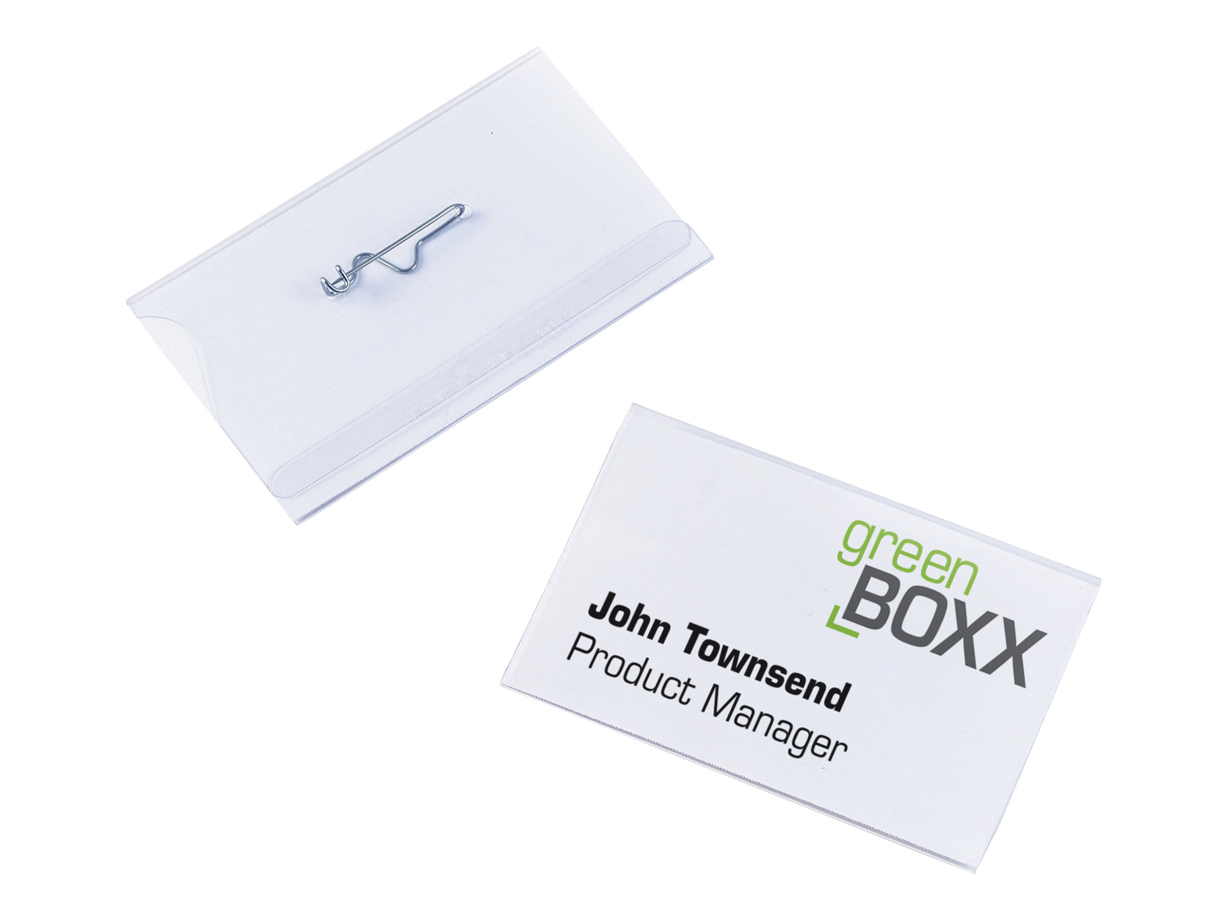50 DURABLE Namensschilder mit Nadel 9,0 x 5,4 cm