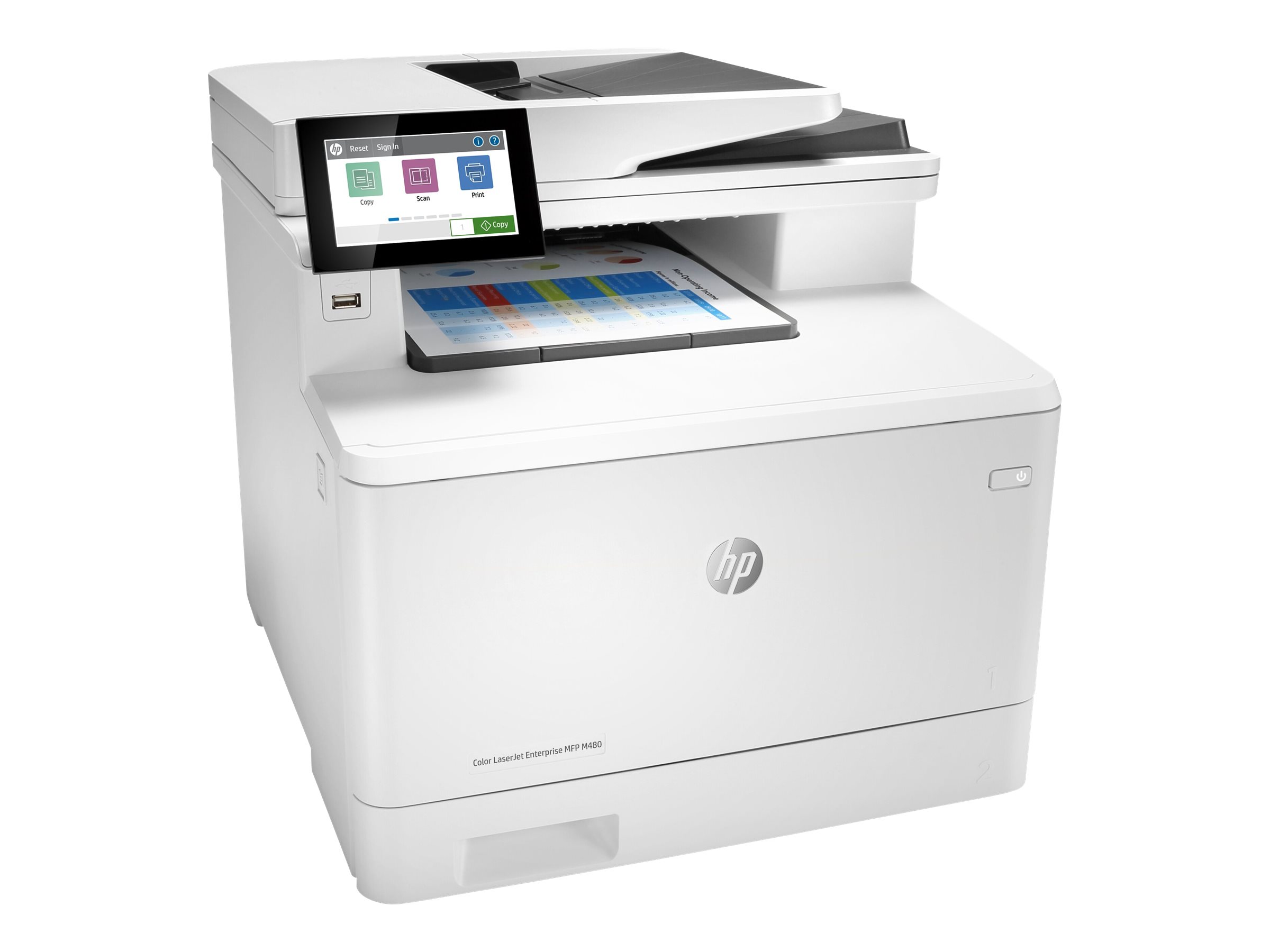 HP Color LaserJet Enterprise M480f 4 in 1 FarblaserMultifunktionsdrucker weiss
