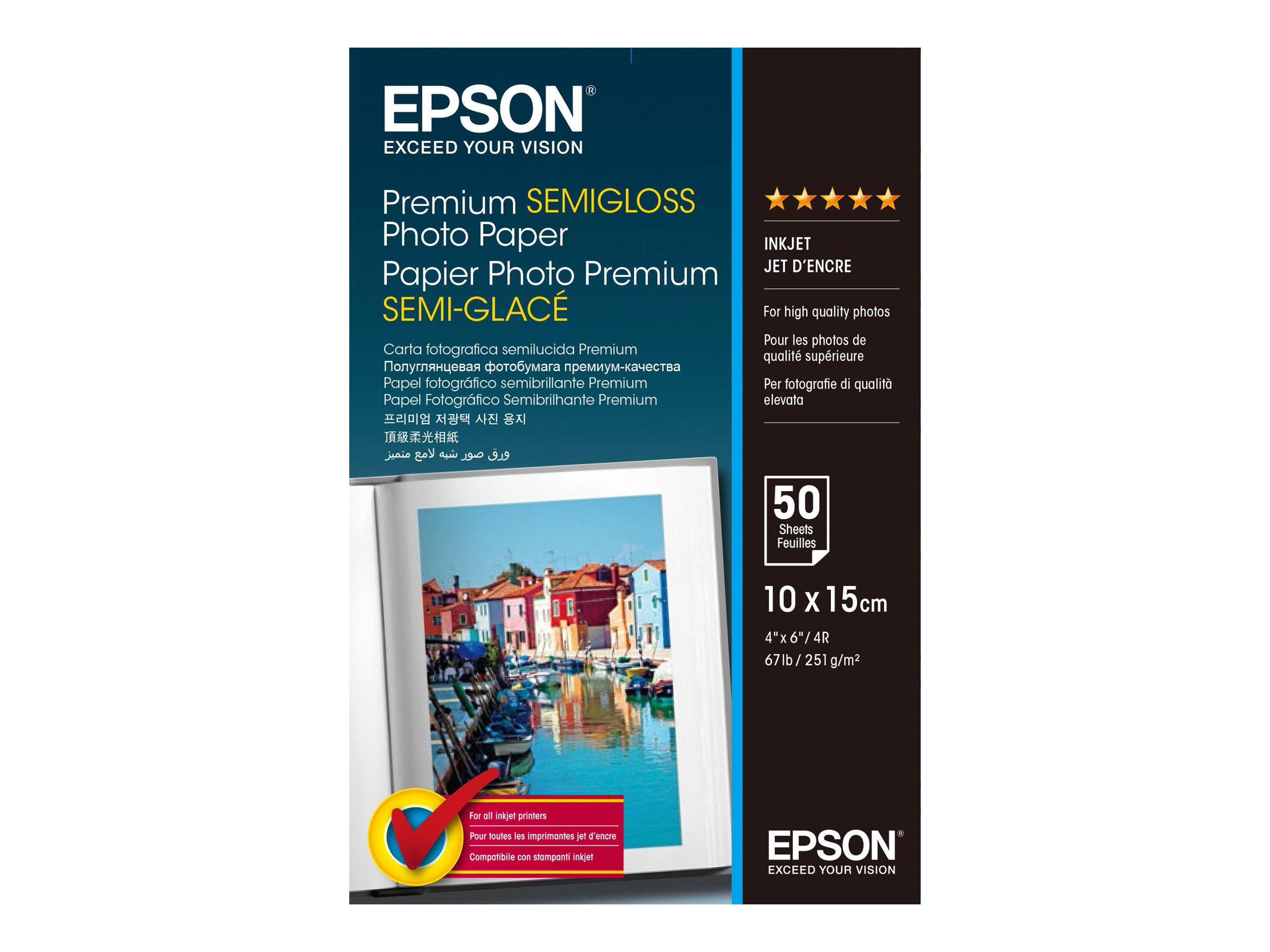 EPSON Fotopapier S041765 10,0 x 15,0 cm seidenmatt 251 g/qm 50 Blatt