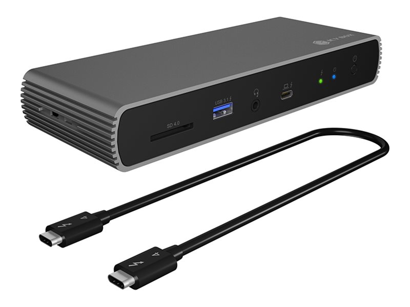 ICY BOX IB-DK8801-TB4 Thunderbolt 4 DockingStation PD bis zu 96W 40 Gbit/s abwaertskompatibel zu TB3 USB 2.0 DP MFDP und USB4 ICY BOX IB-DK8801-TB4 Thunderbolt 4 DockingStation PD bis zu 96W 40 Gbit/s abwaertskompatibel zu TB3 USB 2.0 DP MFDP und USB4