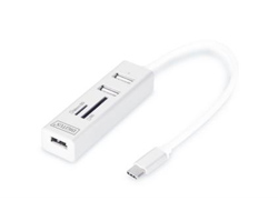 DIGITUS OTG USB 2.0 Typ C 3-Port Hub mit Kartenleser DIGITUS OTG USB 2.0 Typ C 3-Port Hub mit Kartenleser