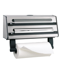 Emsa 504180 Contura 3-fach-Schneidabroller, Edelstahl, silber/schwarz