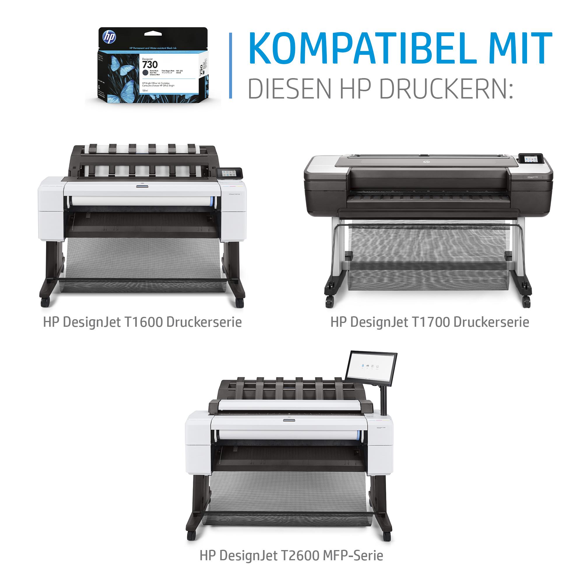 HP 730 130 ml Tinte Matt Schwarz