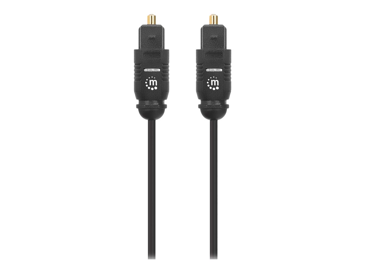 MANHATTAN Toslink Digitales Optisches Audiokabel 2 x Toslink S/PDIF-Stecker 3 m vergoldete Kontakte schwarz