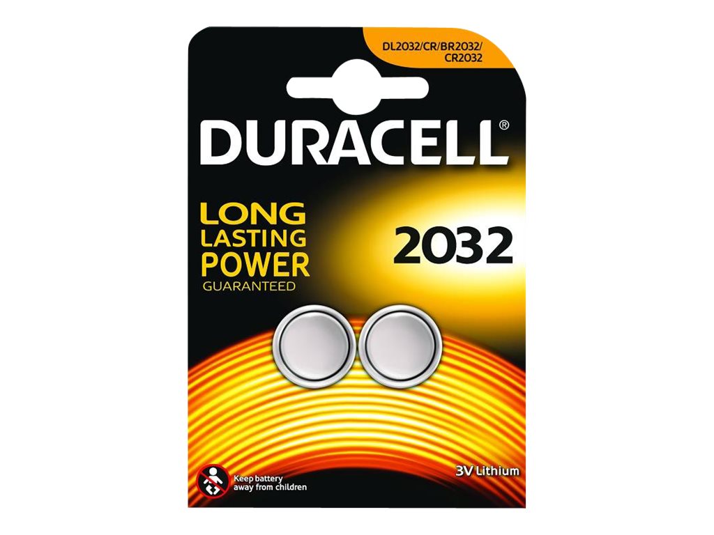 2 DURACELL Knopfzellen CR2032 3,0 V