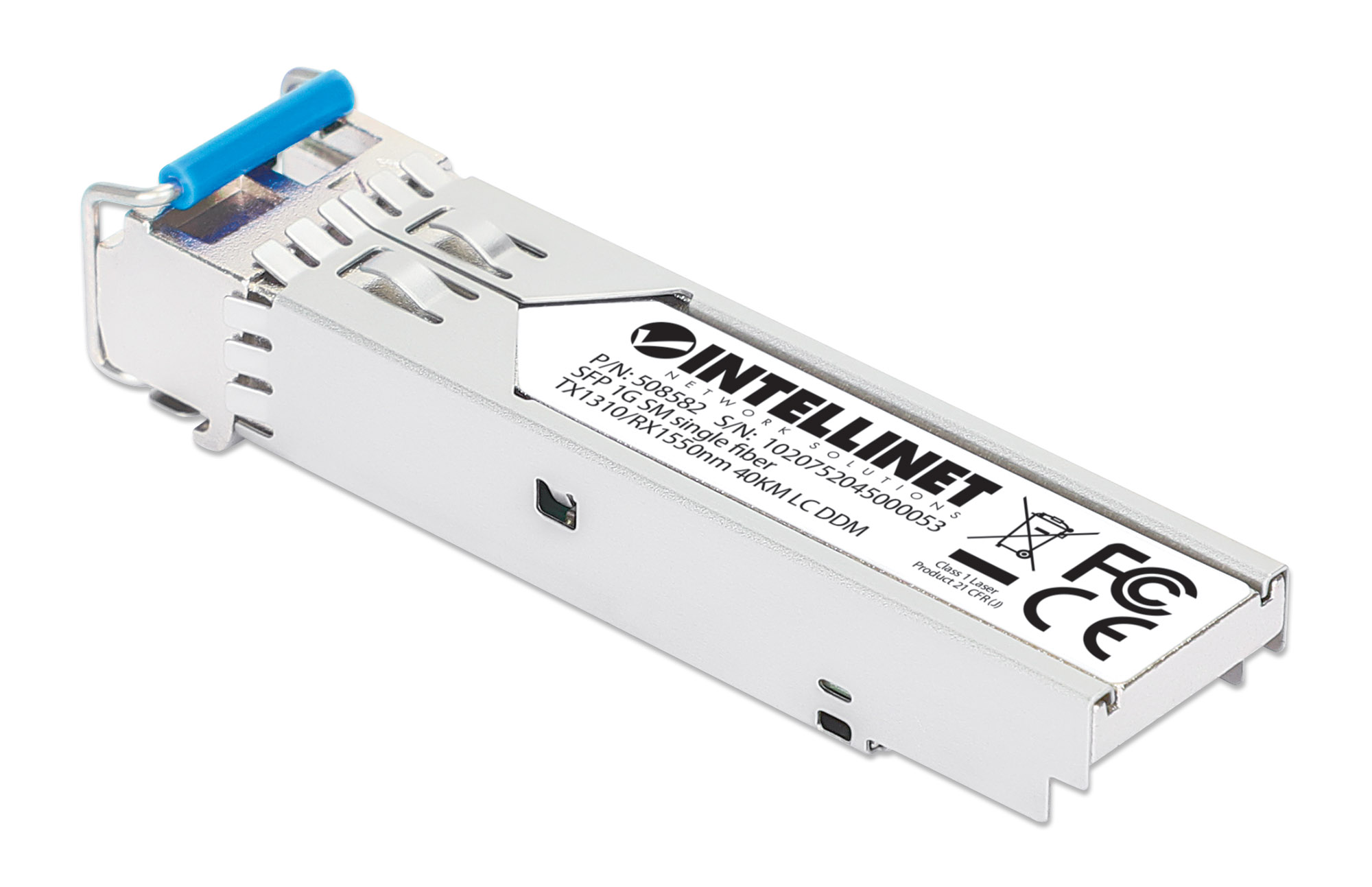 INTELLINET Gigabit SFPModulMiniGBIC Transceiver WDM bidirektional für LWLKabel 1000BaseBXU LC SinglemodePort 40km MSAKonform