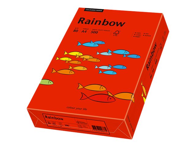 Rainbow Kopierpapier COLOURED PAPER intensivrot DIN A4 80 gqm 500 Blatt