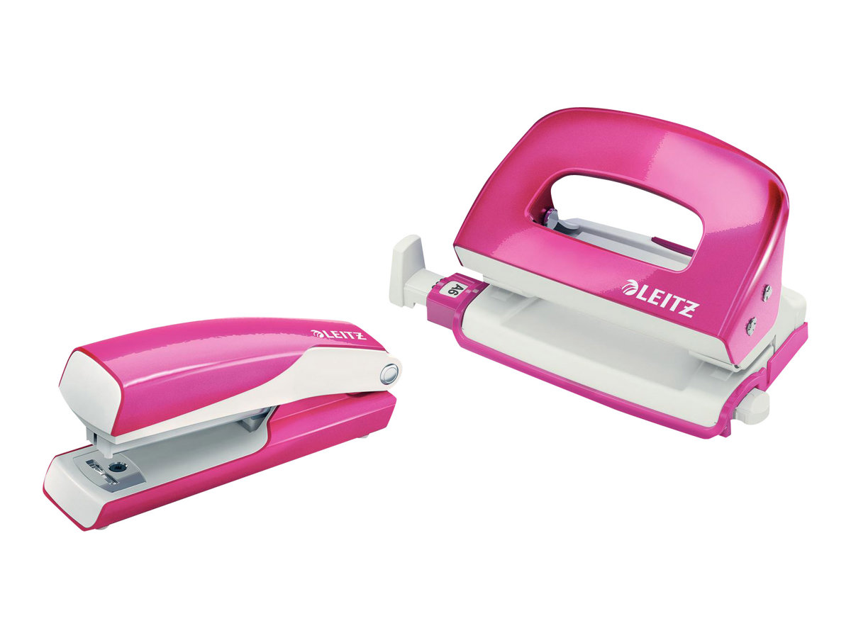 LEITZ Locher und Heftgeraete Set NeXXt WOW pink-metallic LEITZ Locher und Heftgeraete Set NeXXt WOW pink-metallic