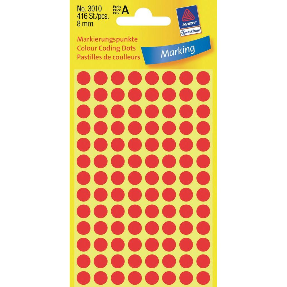 AVERY Zweckform Klebepunkte 3010 rot Ø 8,0 mm, 416 St. AVERY Zweckform Klebepunkte 3010 rot Ø 8,0 mm, 416 St.