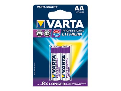 Varta Batterie Mignon 06106 Prof. Lithium AA 2Blister (MHD)