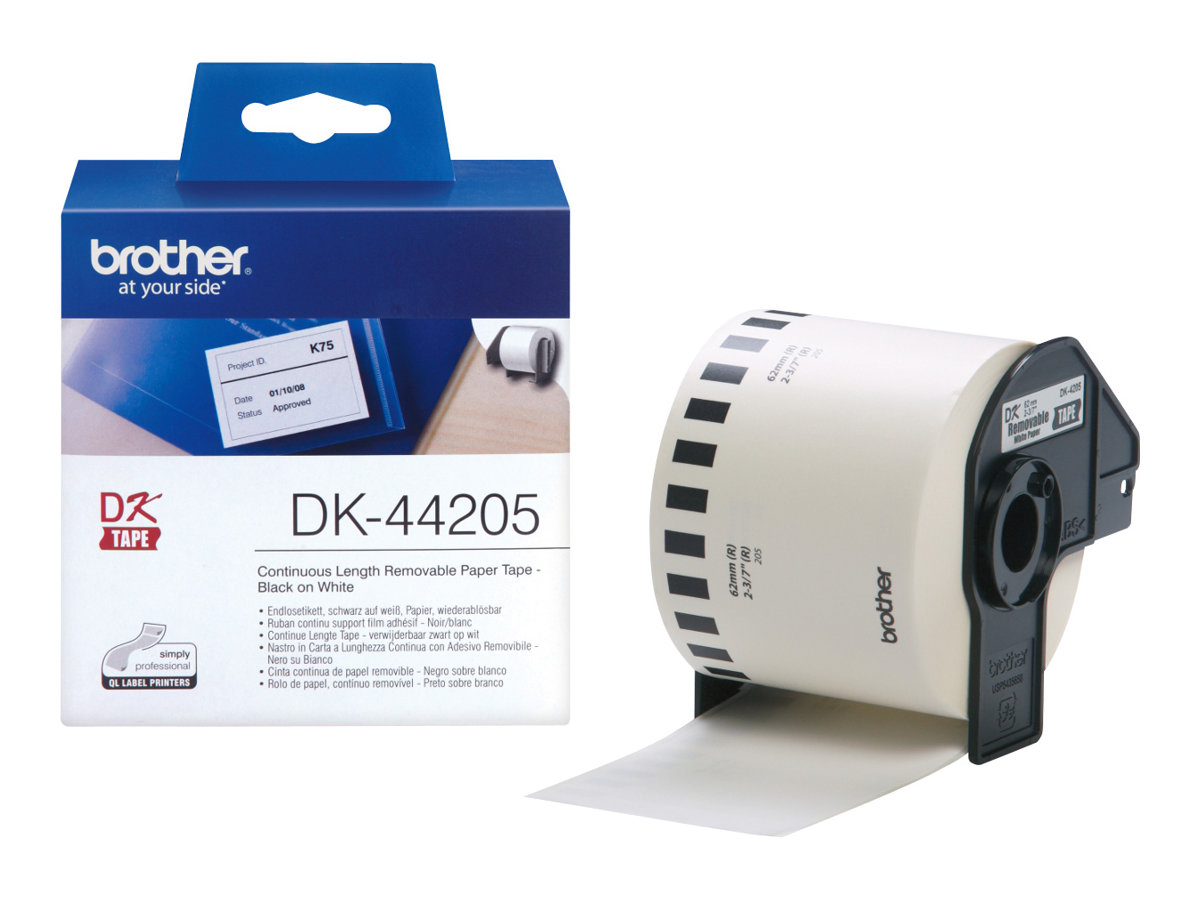 BROTHER P-Touch DK-44205 removable weiss thermal Papier 62mm x 30.48m