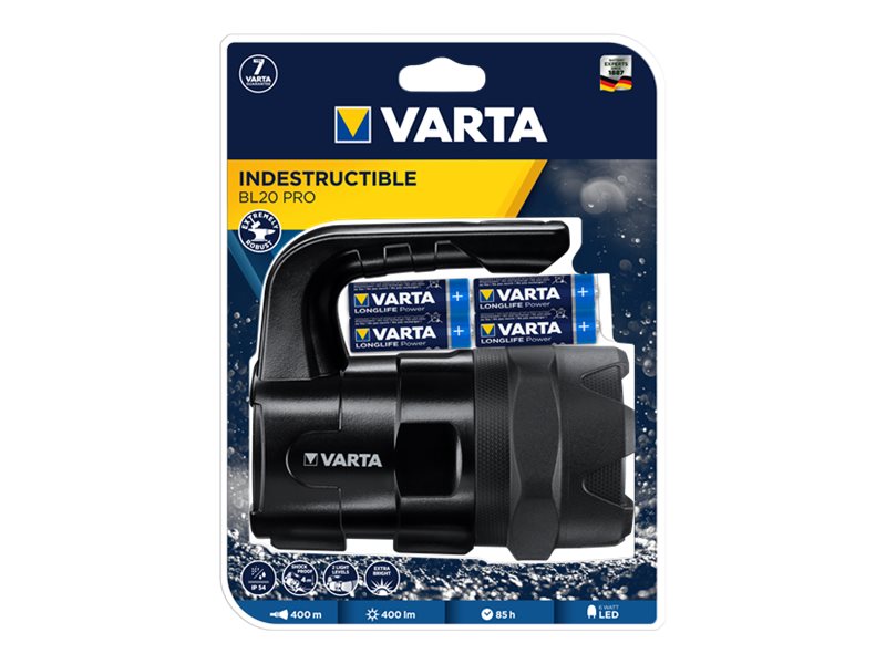 VARTA INDESTRUCTIBLE BL20 Pro LED Handscheinwerfer schwarz 15,0 cm, 400 Lumen, 4 W VARTA INDESTRUCTIBLE BL20 Pro LED Handscheinwerfer schwarz 15,0 cm, 400 Lumen, 4 W