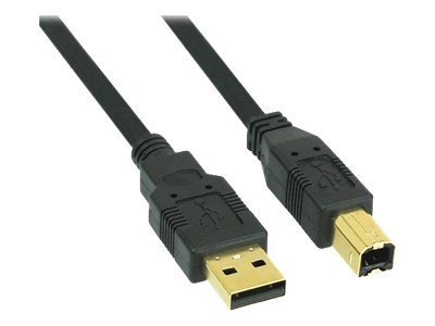 INLINE USB 2.0 Kabel A an B schwarz Kontakte gold 1m