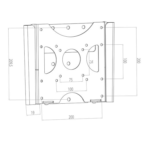 HAGOR BL Fixed 200 starre Wandhalterung fuer 38-81cm 15-32 Zoll screen VESA max 200x200mm max Traglast 30kg 19mm Wandabstand