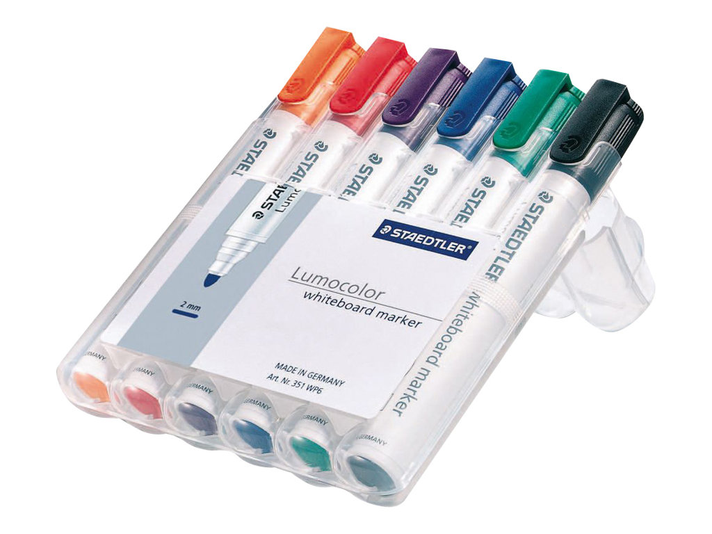 STAEDTLER Lumocolor Whiteboard-Marker farbsortiert 2,0 mm, 6 St. STAEDTLER Lumocolor Whiteboard-Marker farbsortiert 2,0 mm, 6 St.