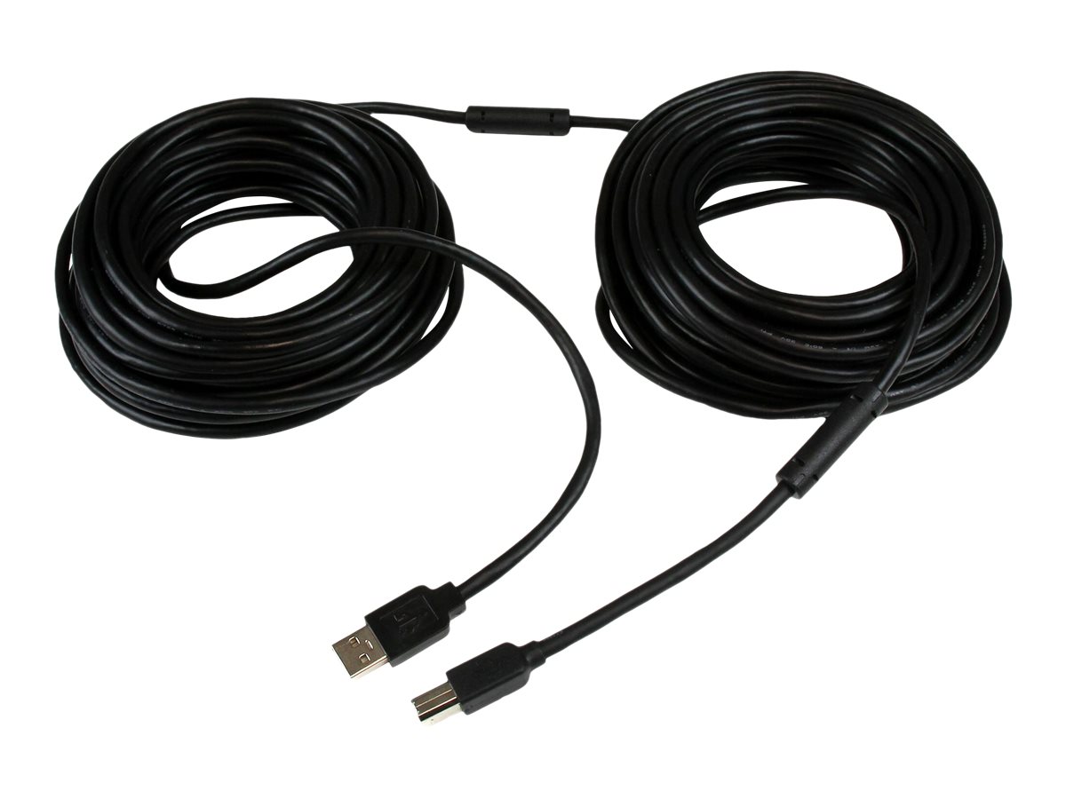STARTECH.COM 20m aktives USB 2.0 A auf B Kabel - Stecker/Stecker - USB Druckerkabel 1x USB A / 1x USB B - Schwarz