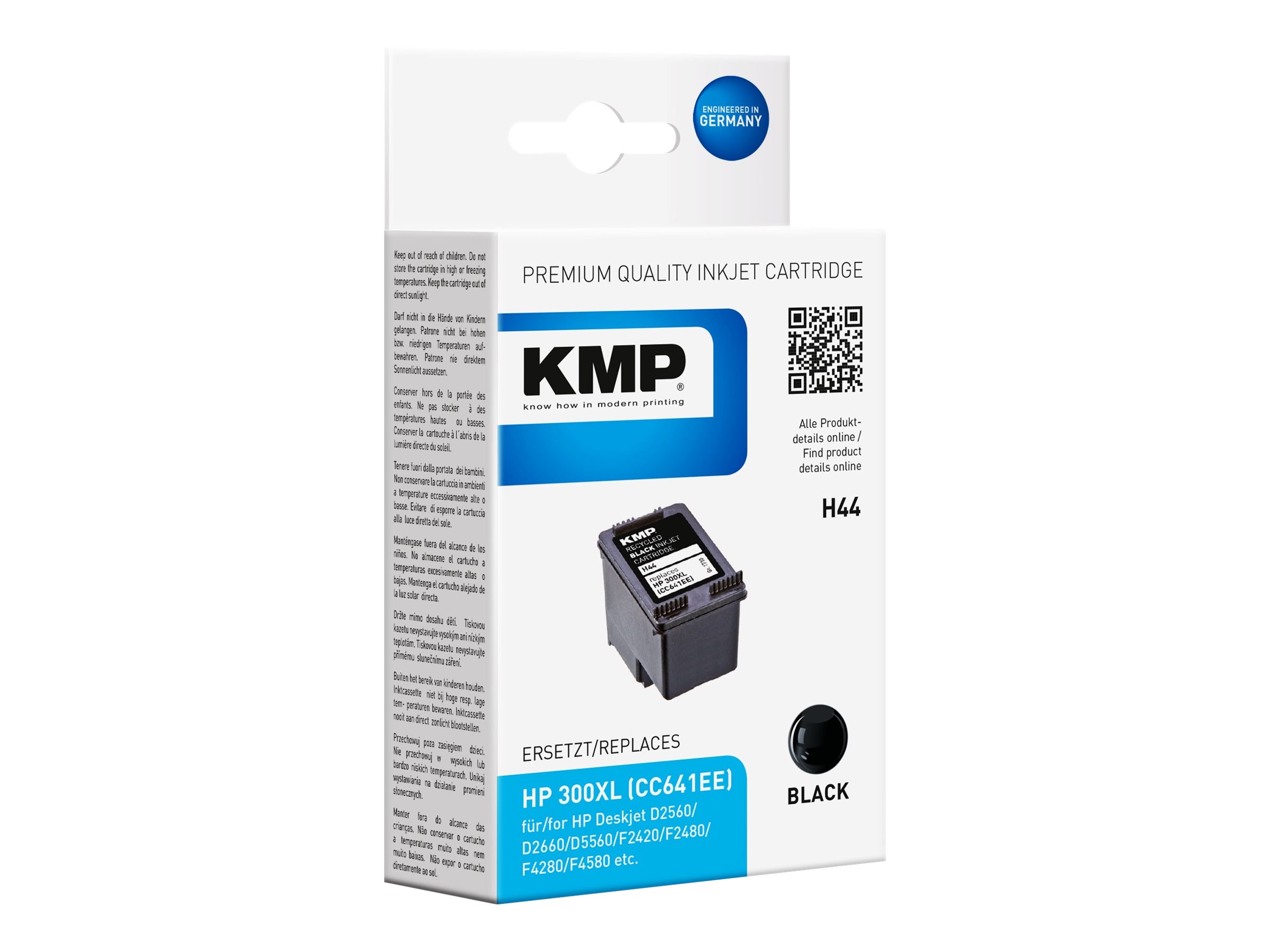 KMP H44 schwarz Druckerpatrone kompatibel zu HP 300XL (CC641EE) KMP H44 schwarz Druckerpatrone kompatibel zu HP 300XL (CC641EE)