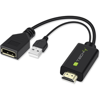 TECHLY Adapter HDMI M auf DisplayPort F + USB-A M 4Kx2K 30Hz