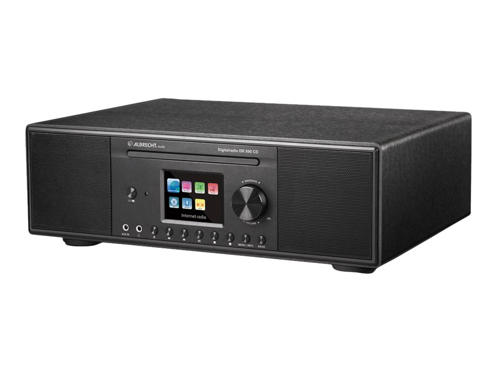 Albrecht DR 890 CD, DAB+,UKW,Internet Schwarz, Holzgehäuse, DLNA, UNDOK, USB +Bluetooth