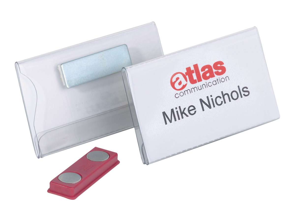 25 DURABLE Namensschilder mit Magnet 9,0 x 5,4 cm