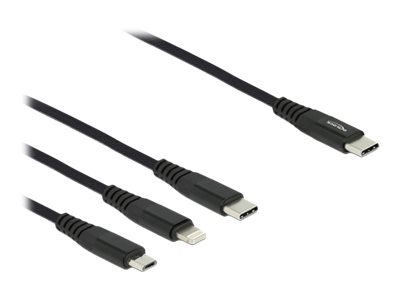 Delock USB Ladekabel 3 in 1 USB Type-C zu Lightning/Micro USB/USB Type-C 30 cm Delock USB Ladekabel 3 in 1 USB Type-C zu Lightning/Micro USB/USB Type-C 30 cm