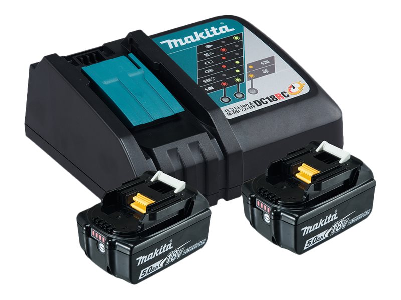 makita Werkzeugakkus mit Schnellladegeraet Power Source Kit Lithium-Ionen 2x 5,0 Ah makita Werkzeugakkus mit Schnellladegeraet Power Source Kit Lithium-Ionen 2x 5,0 Ah