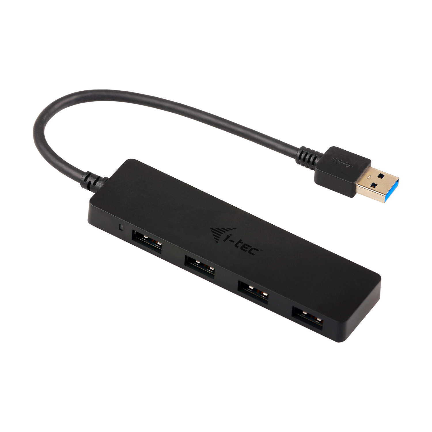 ITEC USB 30 Slim Passive HUB 4 Port ohne Netzteil, ideal fuer Notebook Ultrabook Tablet PC Unterstuetzt Win und Mac OS Schwarz