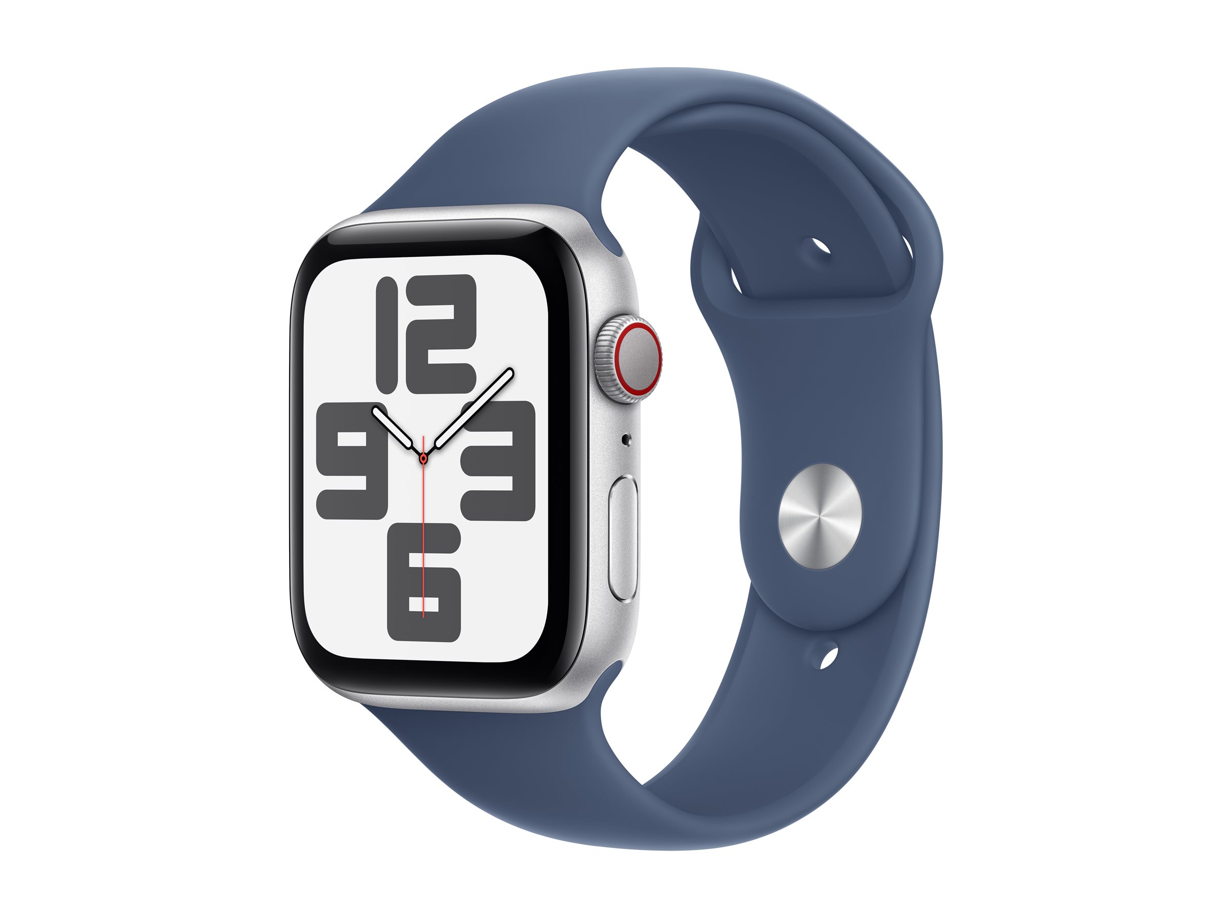 APPLE Watch SE GPS + Cellular 44mm Silver Aluminium Case with Denim Sport Band - M/L APPLE Watch SE GPS + Cellular 44mm Silver Aluminium Case with Denim Sport Band - M/L